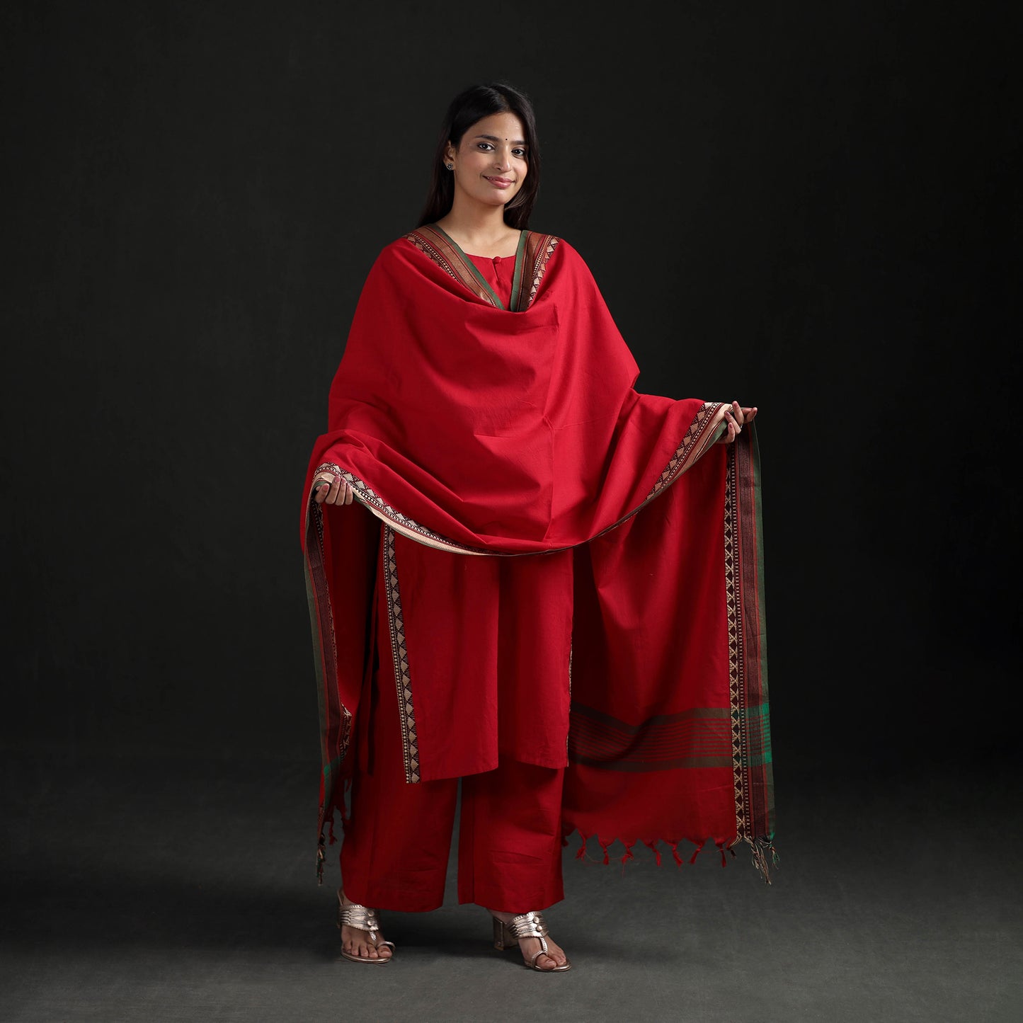 Dharwad Cotton Suit Set with Dupatta for Women 10