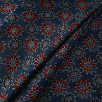 Blue - Modal Silk Ajrakh Print Fabric 03