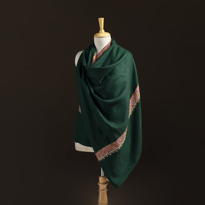Kashmiri Sozni Hand Embroidered Pure Handwoven Merino Wool Shawl 04