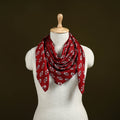 Red - Bagh Hand Block Print Modal Silk Scarf 56