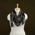 Black - Bagh Hand Block Print Modal Silk Scarf 57