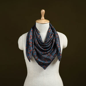 Ajrakh Hand Block Print Natural Dyed Modal Silk Scarf 59