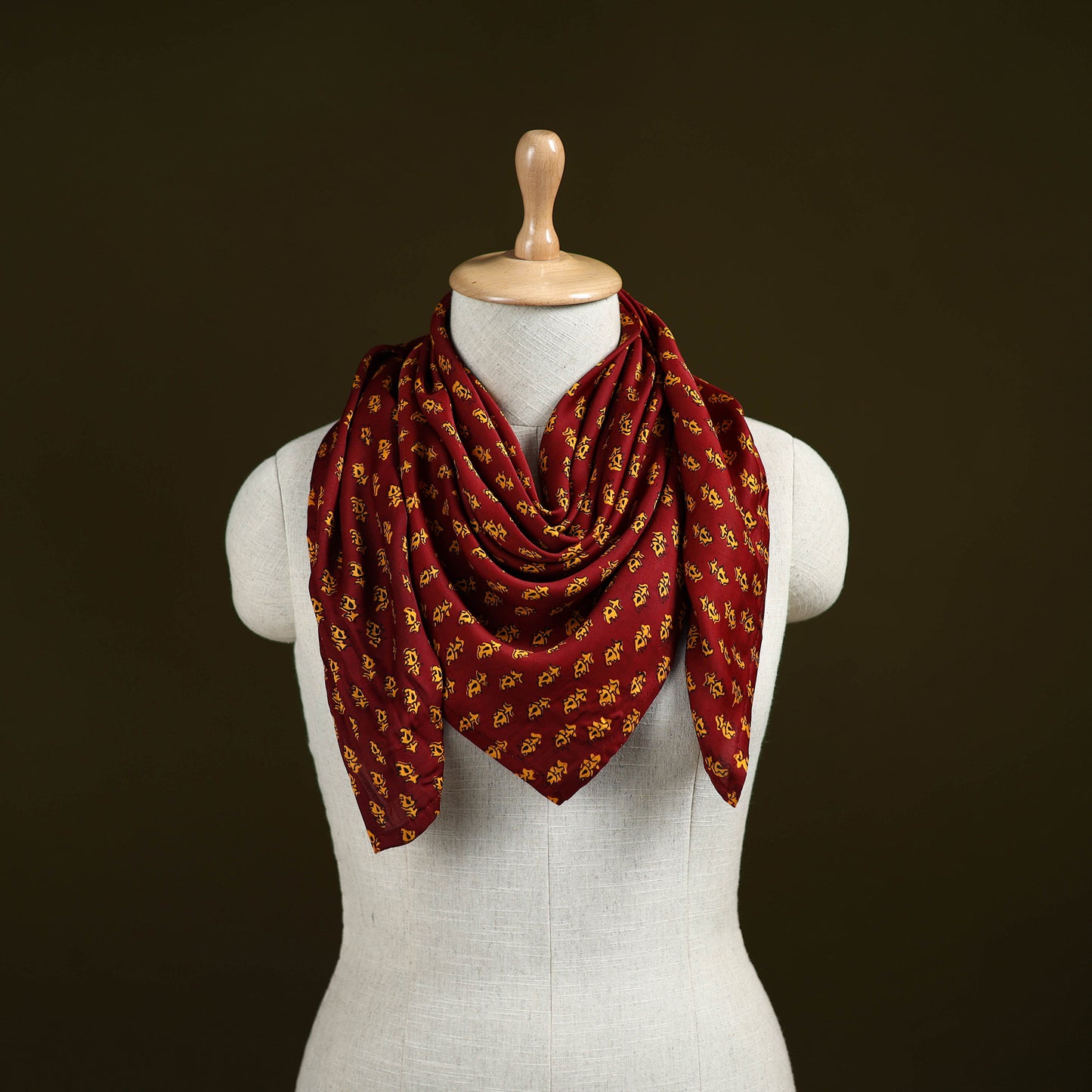 Bagh Hand Block Print Modal Silk Scarf 63