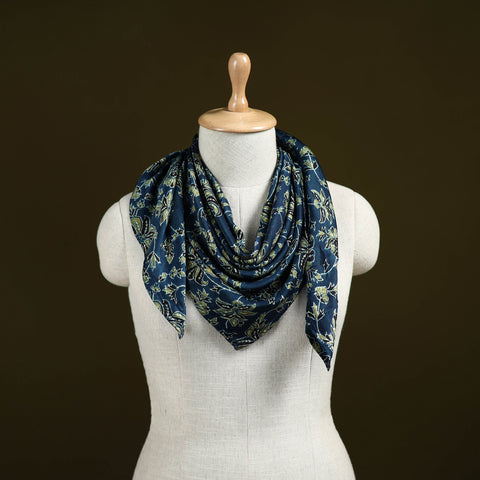 Ajrakh Hand Block Print Natural Dyed Modal Silk Scarf 64