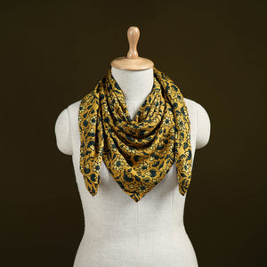 Ajrakh Hand Block Print Natural Dyed Modal Silk Scarf 65
