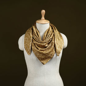 Brown - Kutch Hand Block Print Modal Silk Scarf 67