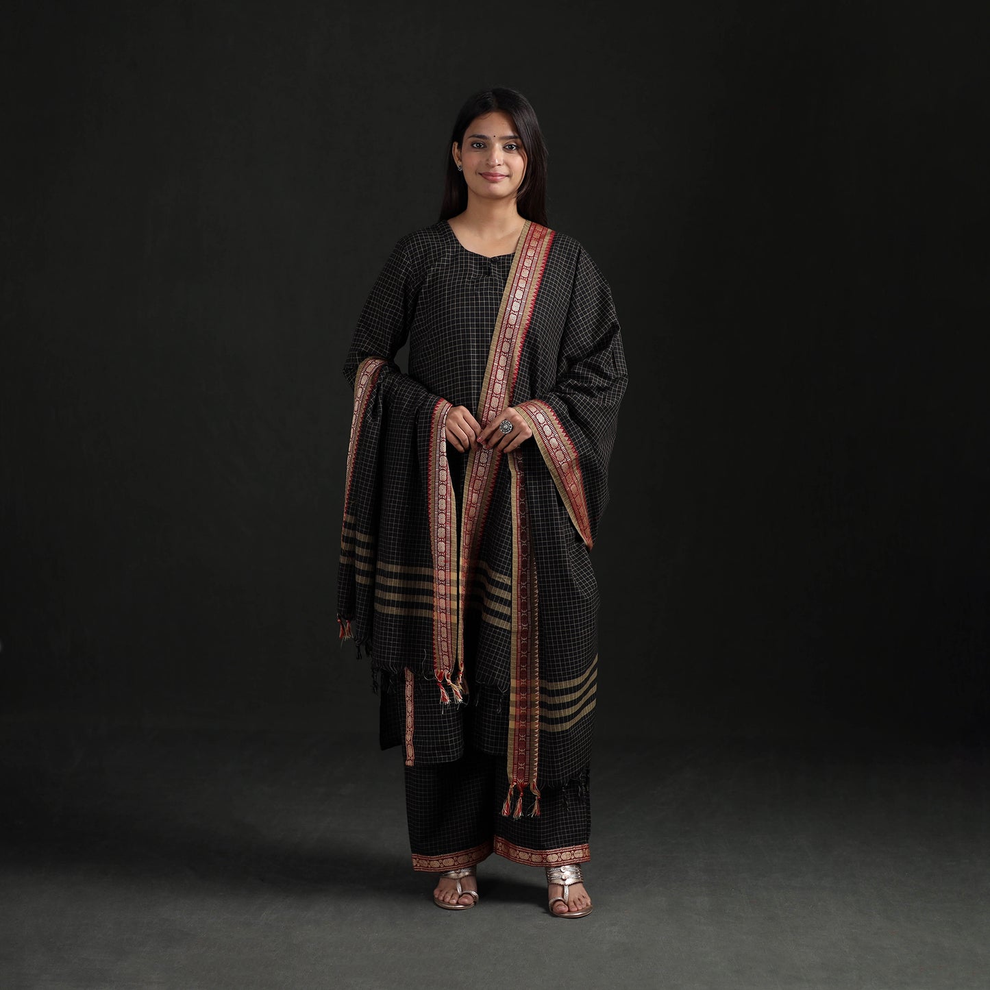 Dharwad Cotton Suit Set with Dupatta for Women 09
