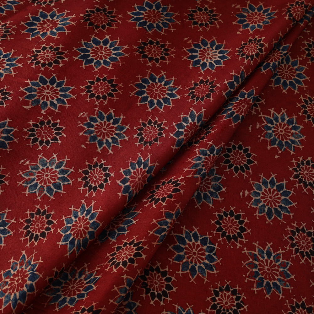 Red - Modal Silk Ajrakh Print Fabric 10