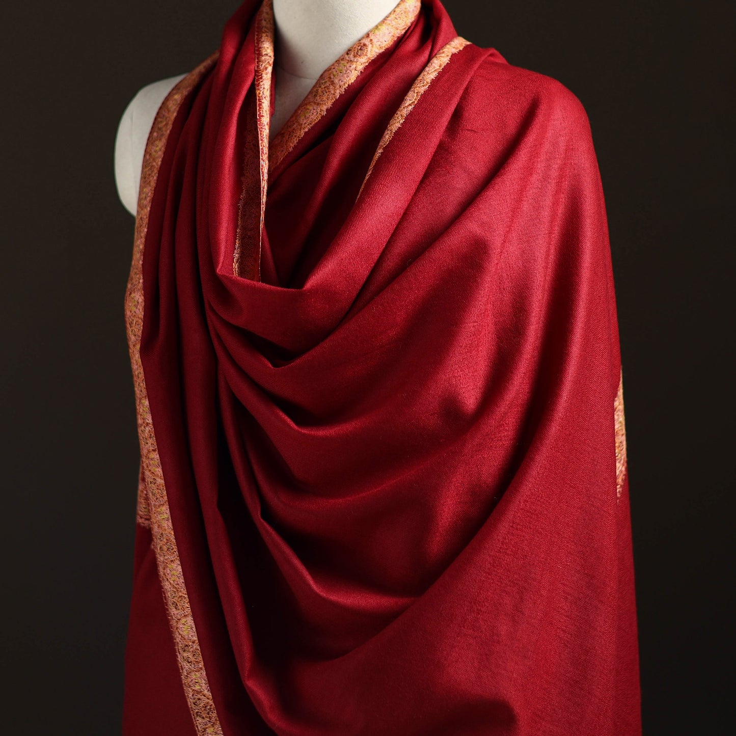 Kashmiri Sozni Hand Embroidered Pure Handwoven Merino Wool Shawl 06