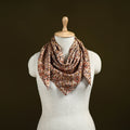 Beige - Kalamkari Hand Block Print Natural Dyed Chanderi Silk Scarf  72