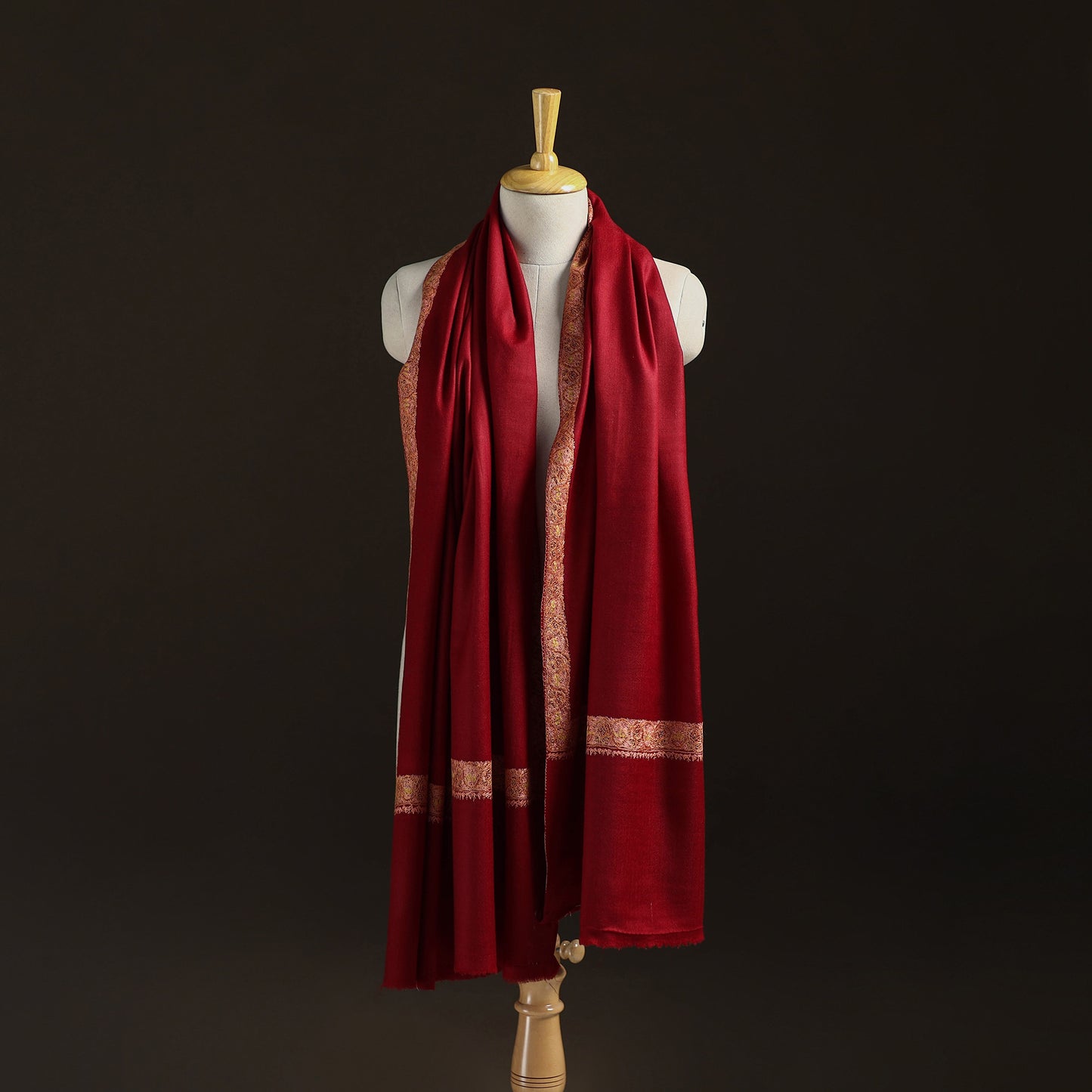 Kashmiri Sozni Hand Embroidered Pure Handwoven Merino Wool Shawl 06