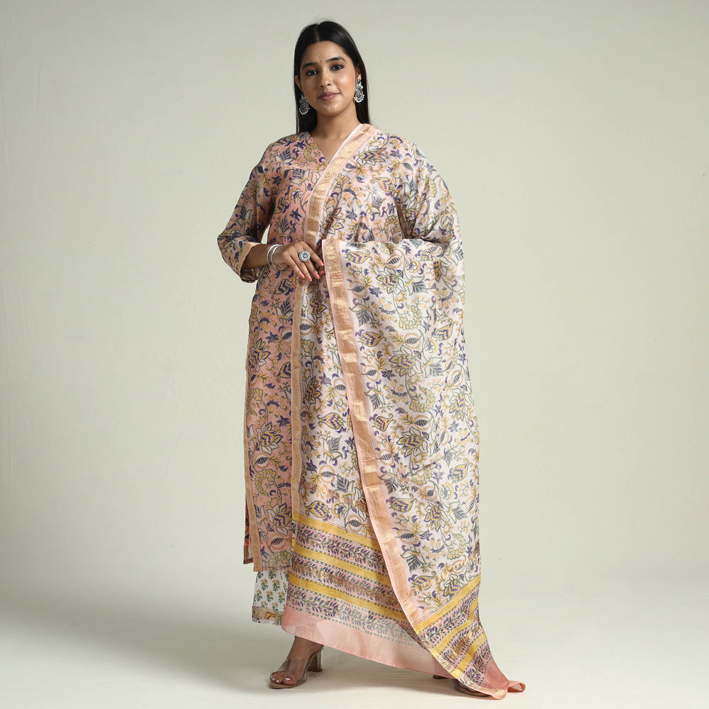 Sanganeri Kurta with Palazzo & Dupatta Set