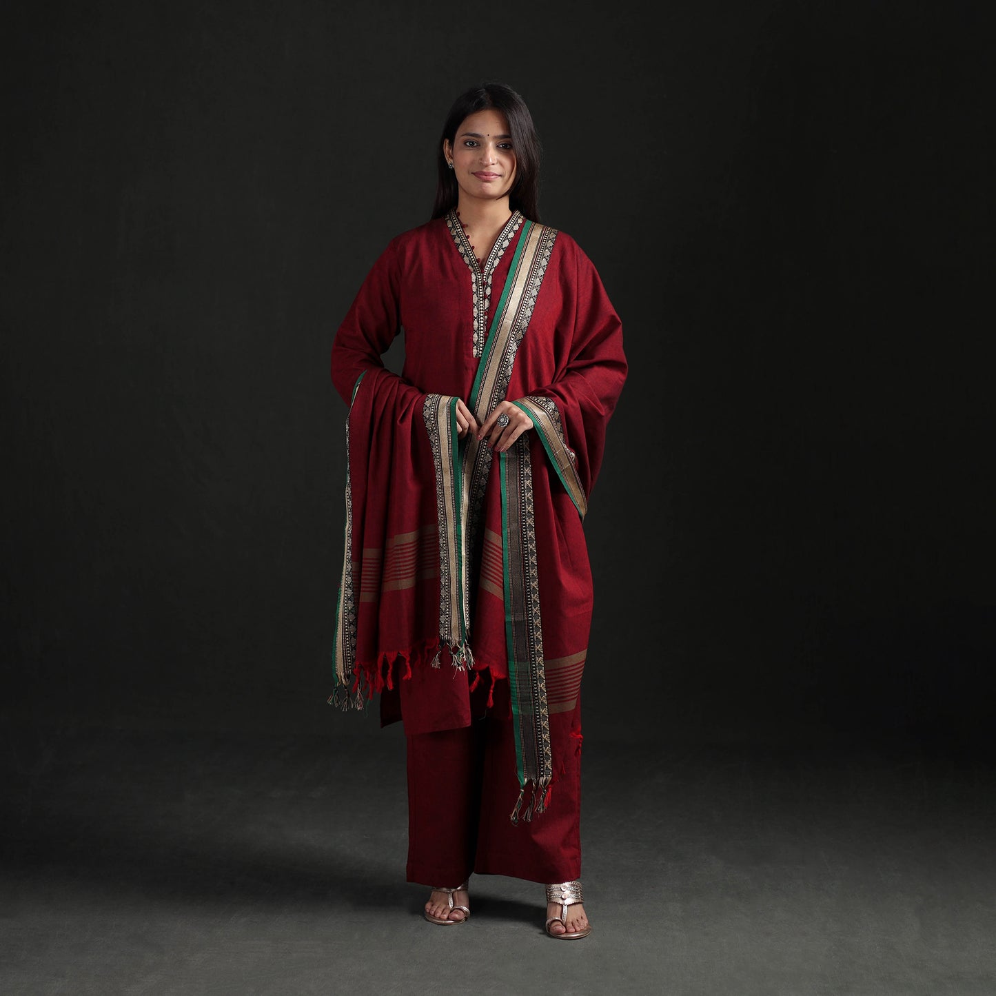 Dharwad Cotton Suit Set with Dupatta for Women 12