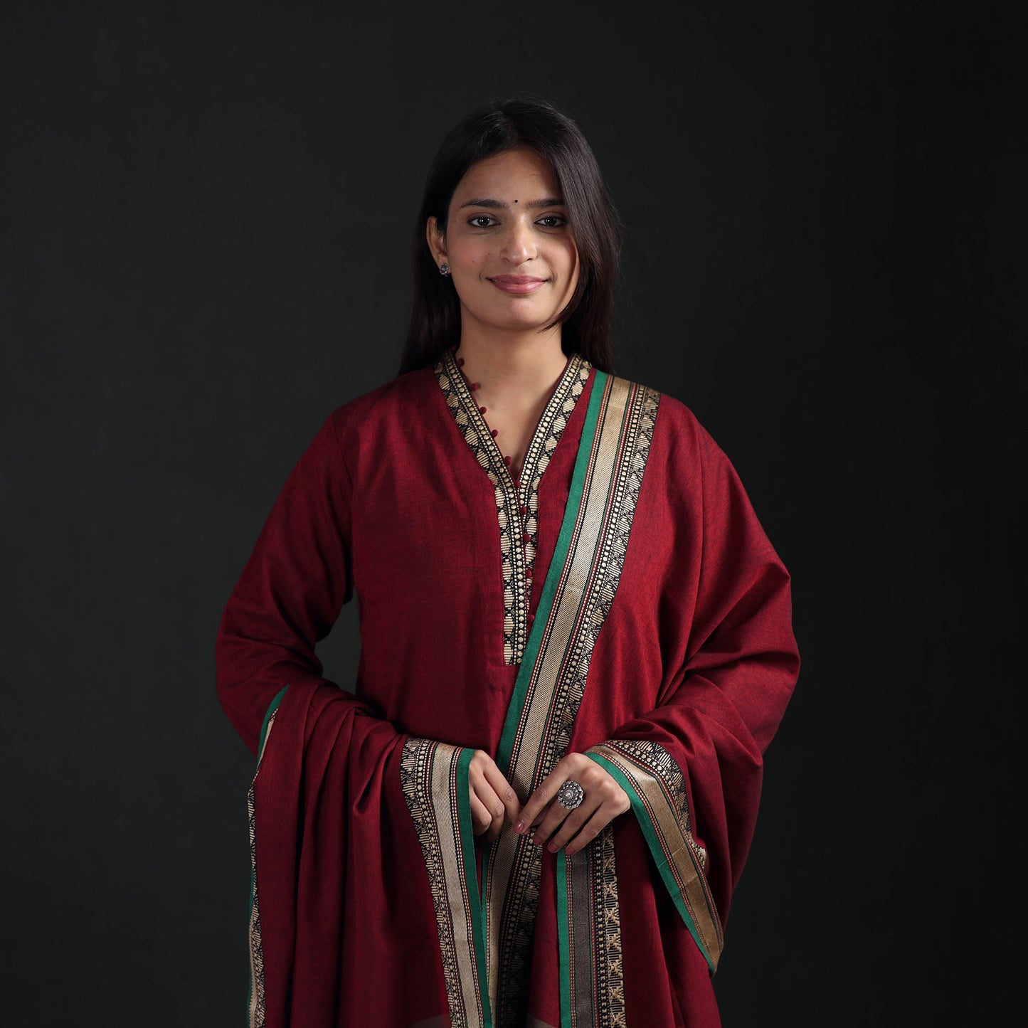 Dharwad Cotton Suit Set with Dupatta for Women 12