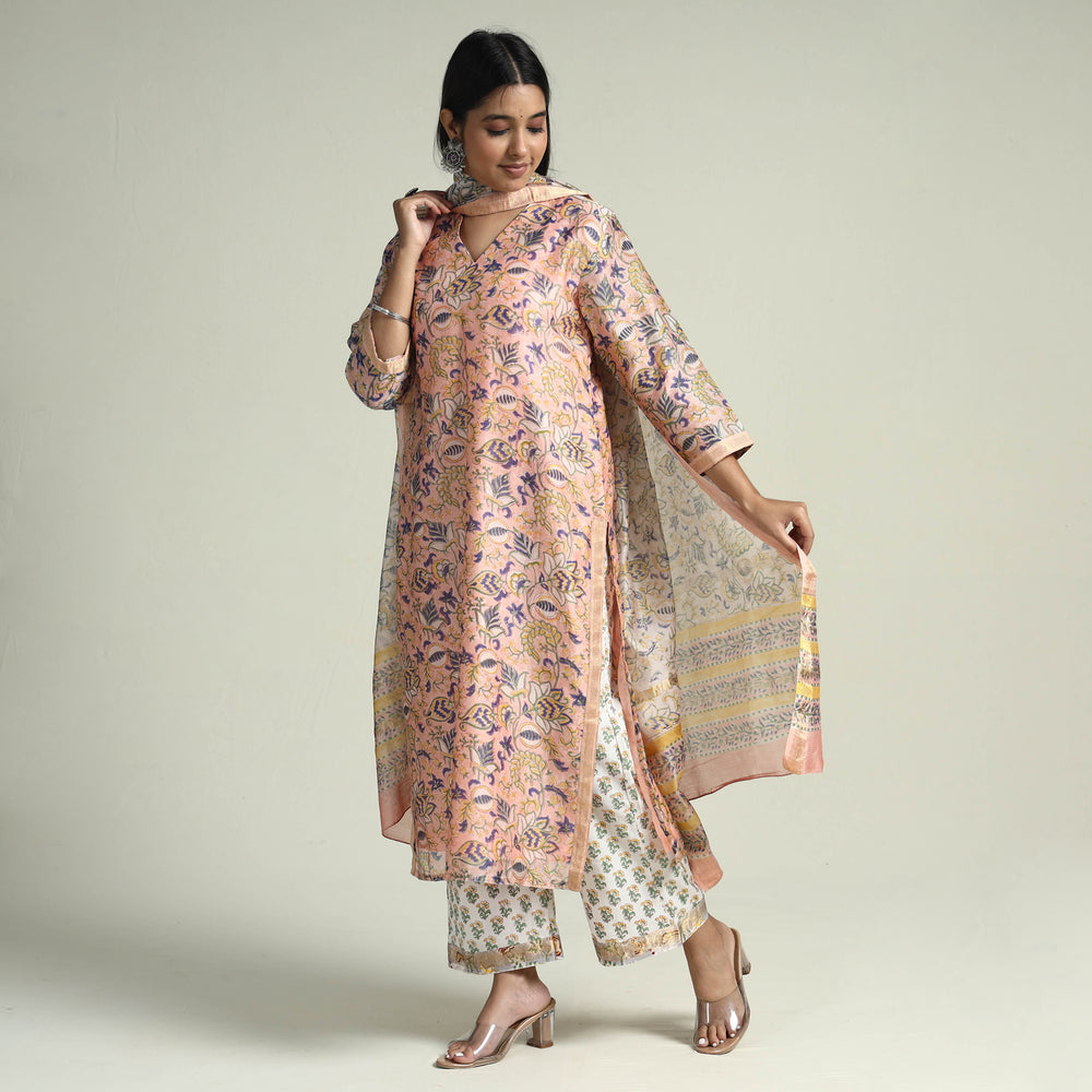 Sanganeri Kurta with Palazzo & Dupatta Set