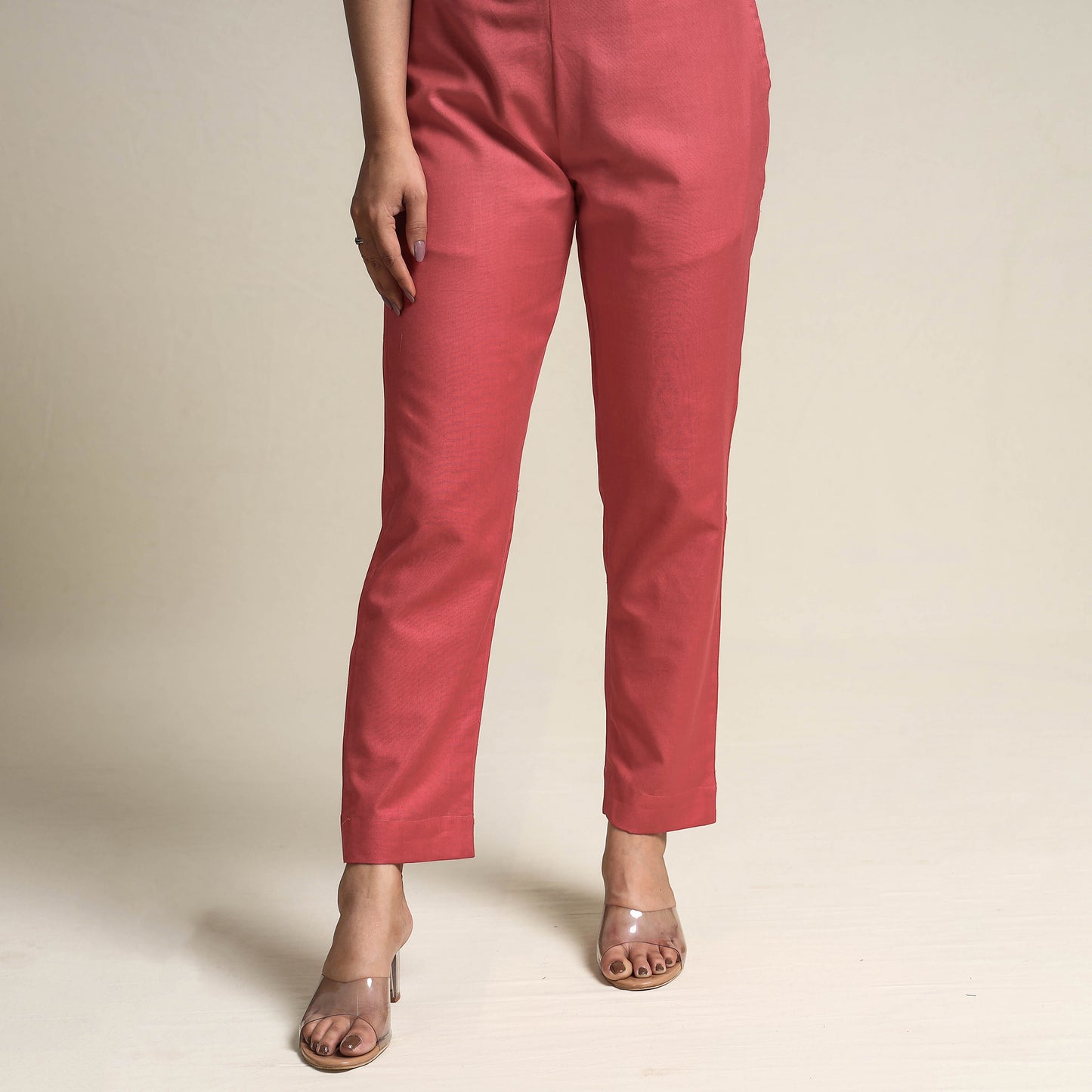 Red - Plain Linen Cotton Co-Ord Set