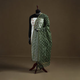 Green - Bandhani Tie-Dye Kota Doria Cotton Dupatta 02