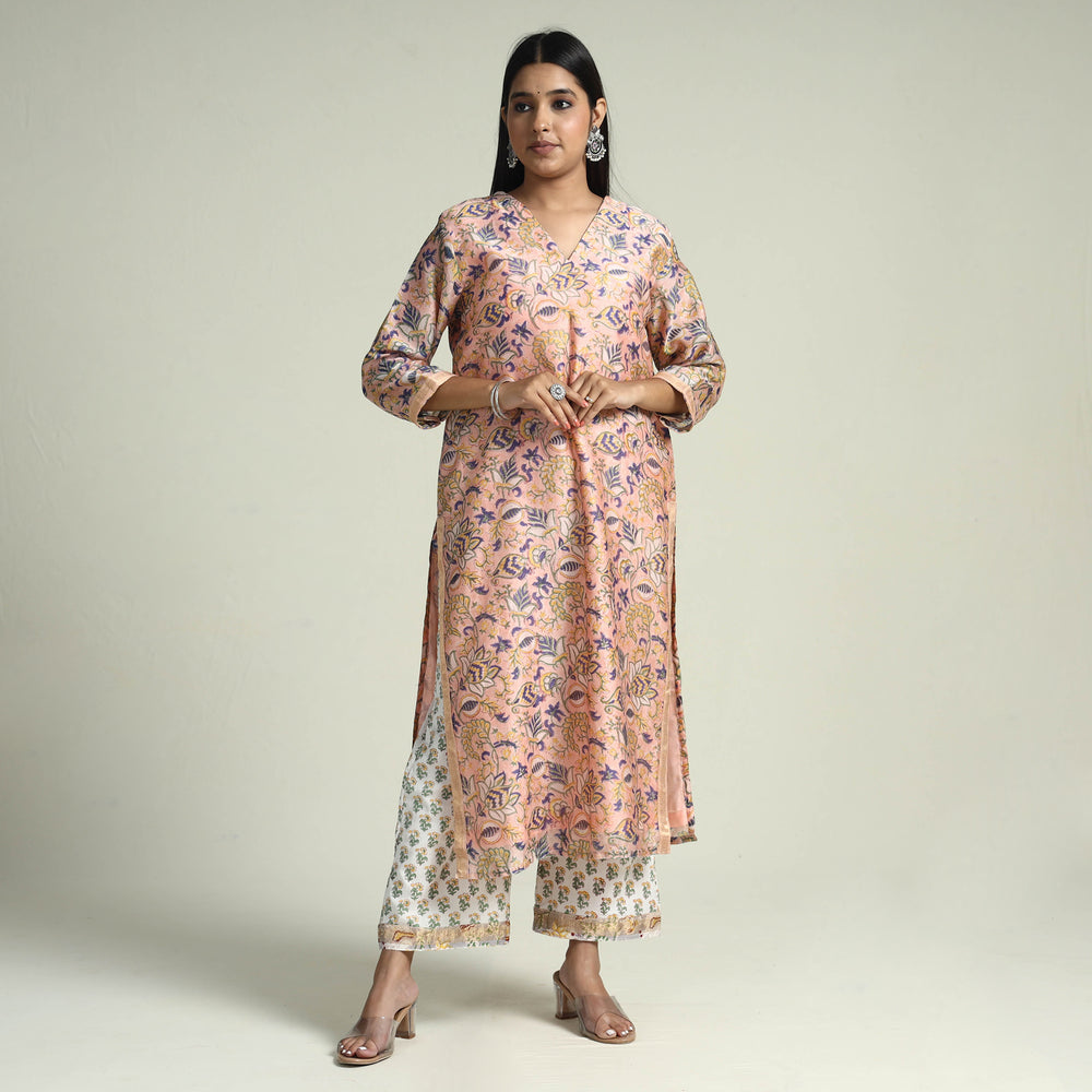 Sanganeri Kurta with Palazzo & Dupatta Set