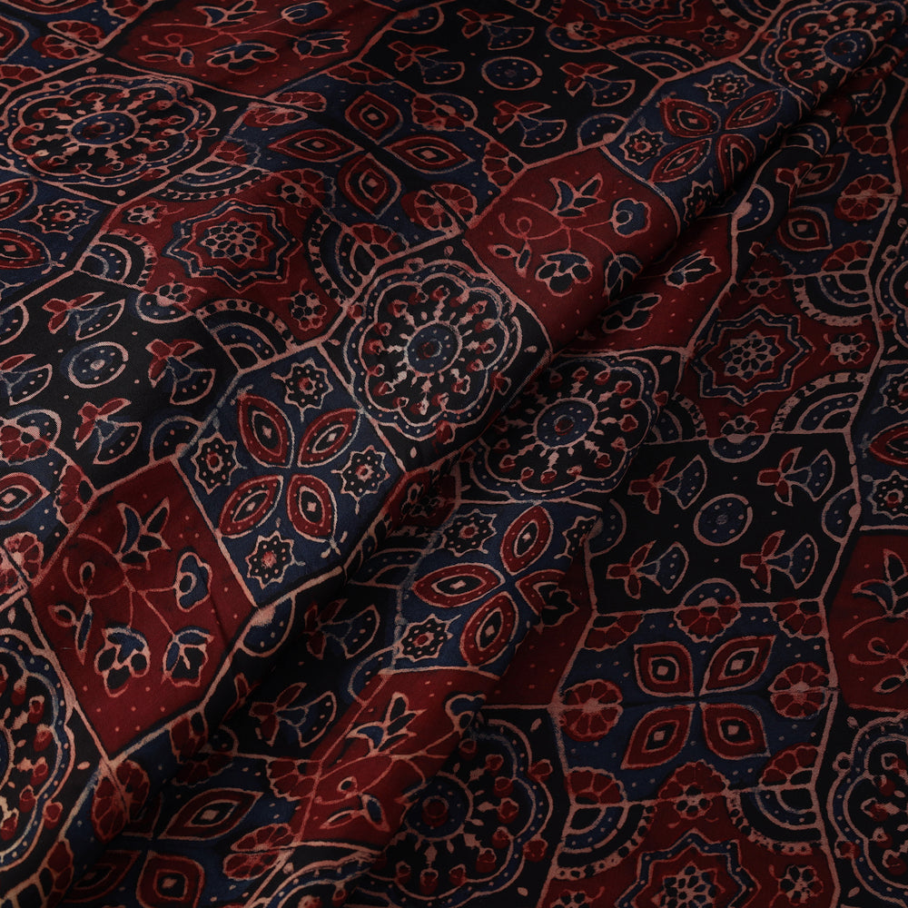 Multicolor - Modal Silk Ajrakh Print Fabric 12