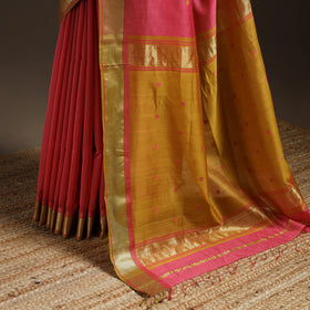 Handloom Buti Maheshwari Saree with Thread Zari Border 13