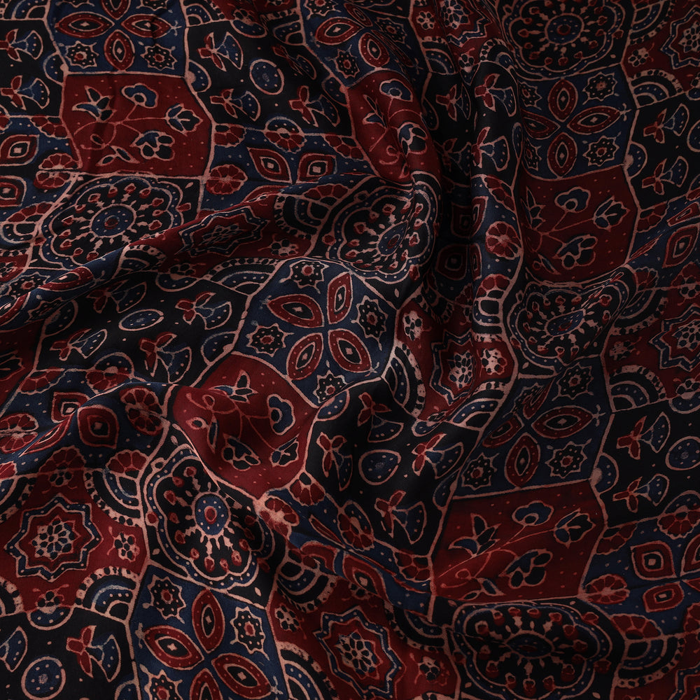 Multicolor - Modal Silk Ajrakh Print Fabric 12