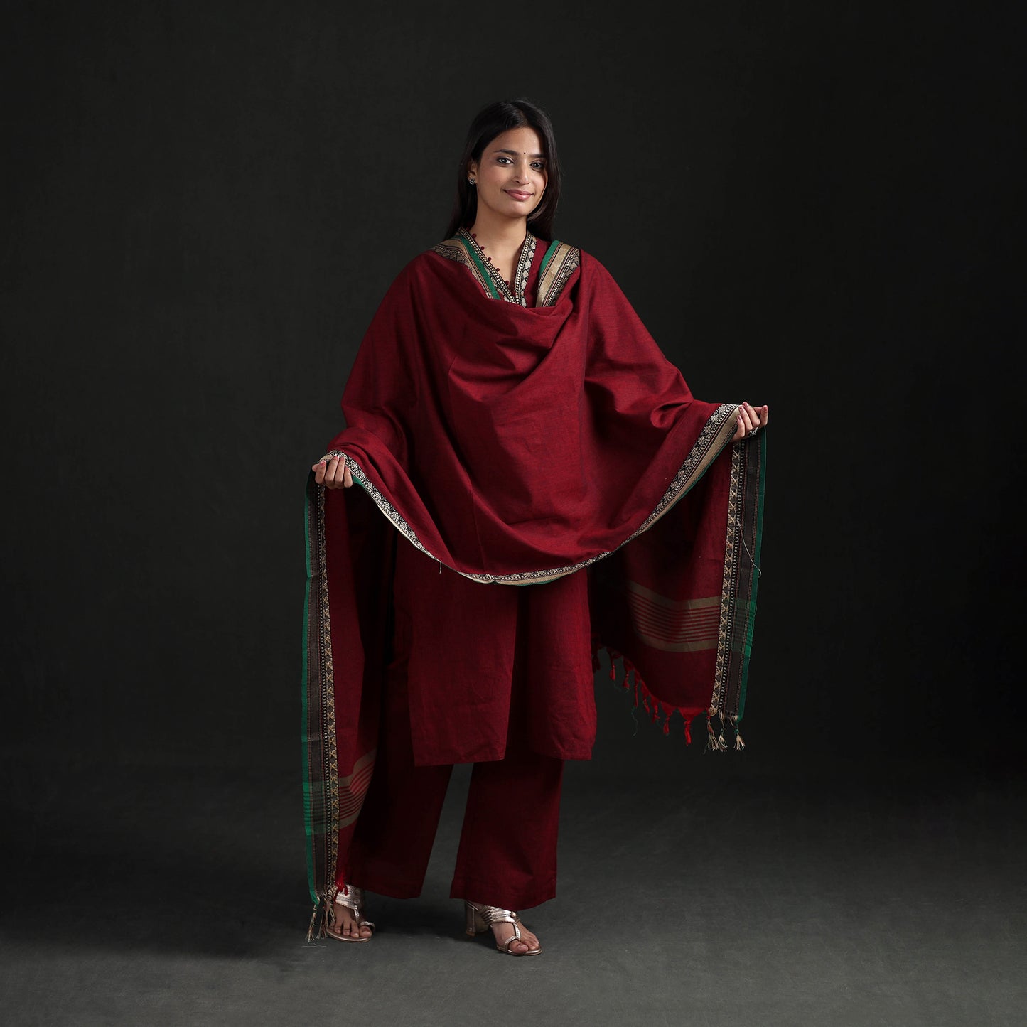 Dharwad Cotton Suit Set with Dupatta for Women 12