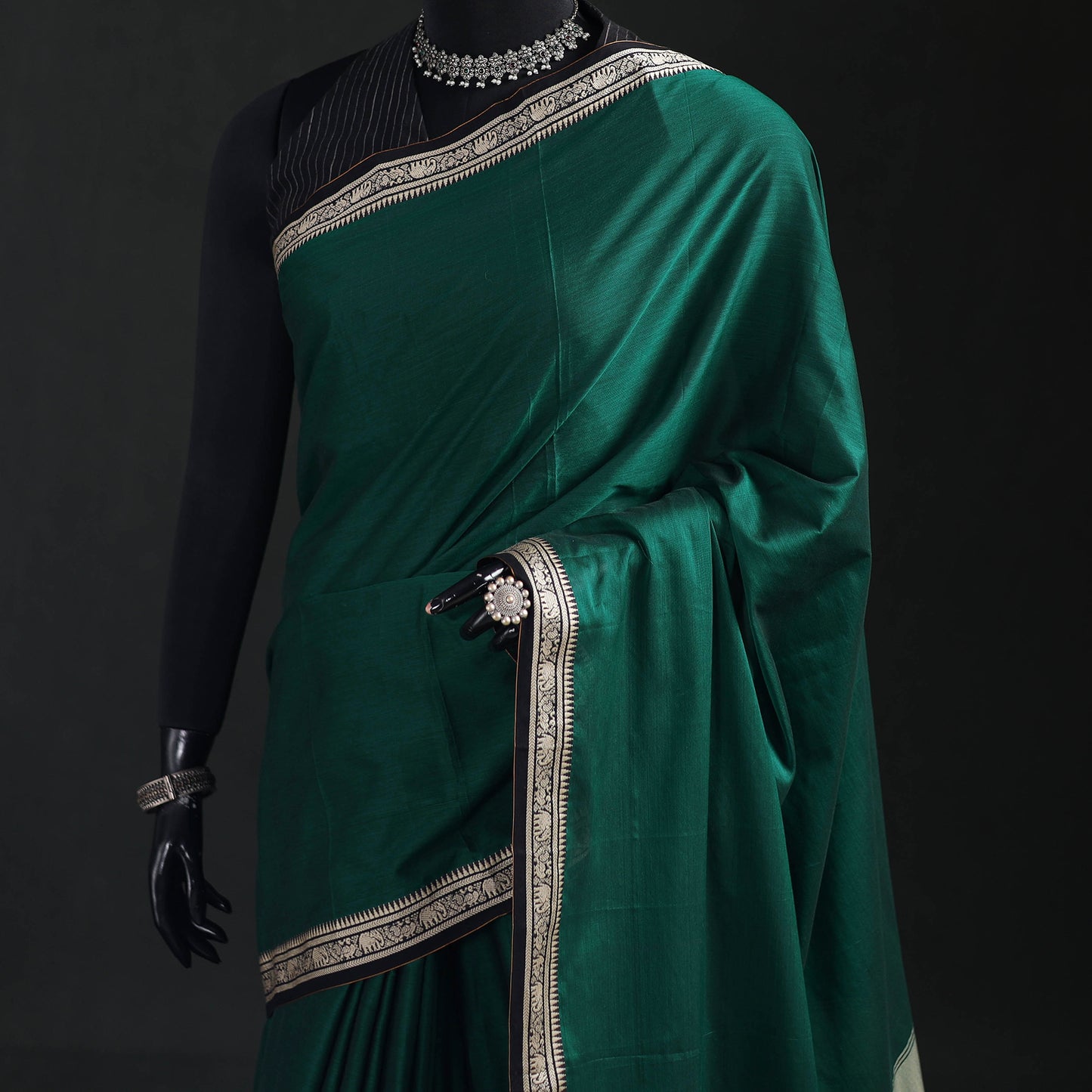Dharwad Woven Mercerised Cotton Saree with Border 01