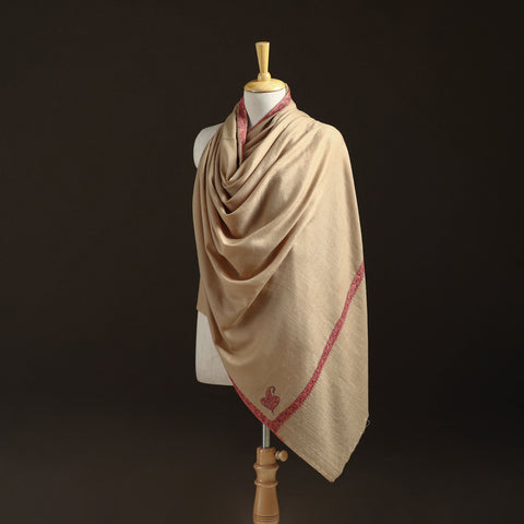 Kashmiri Sozni Hand Embroidered Pure Handwoven Merino Wool Shawl 09