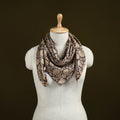 Black - Kalamkari Hand Block Print Natural Dyed Chanderi Silk Scarf  82