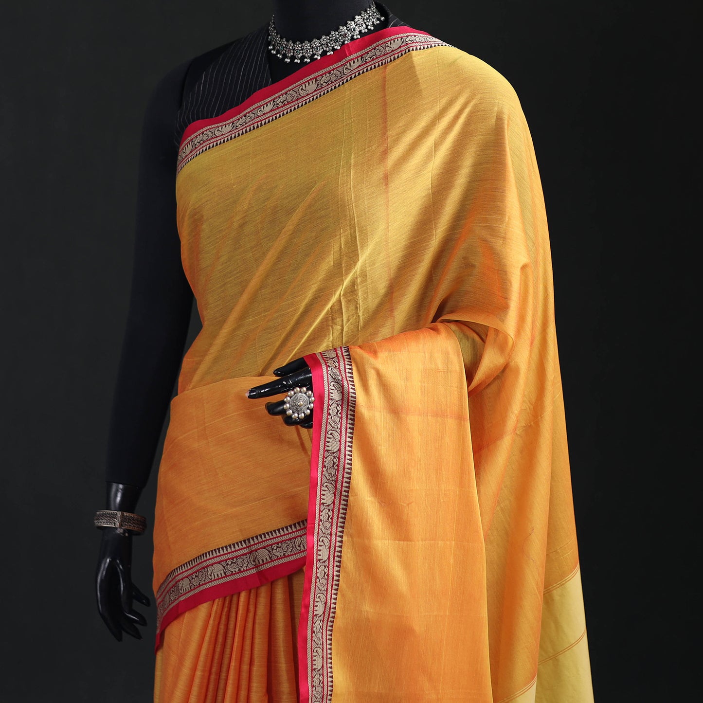 Dharwad Woven Mercerised Cotton Saree with Border 03