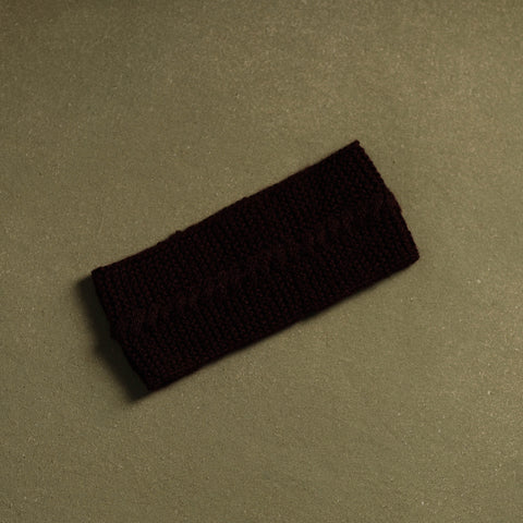 Brown - kumaun hand knitted woollen warm headband 08