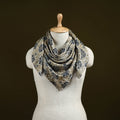 Beige - Kalamkari Hand Block Print Natural Dyed Chanderi Silk Scarf  90