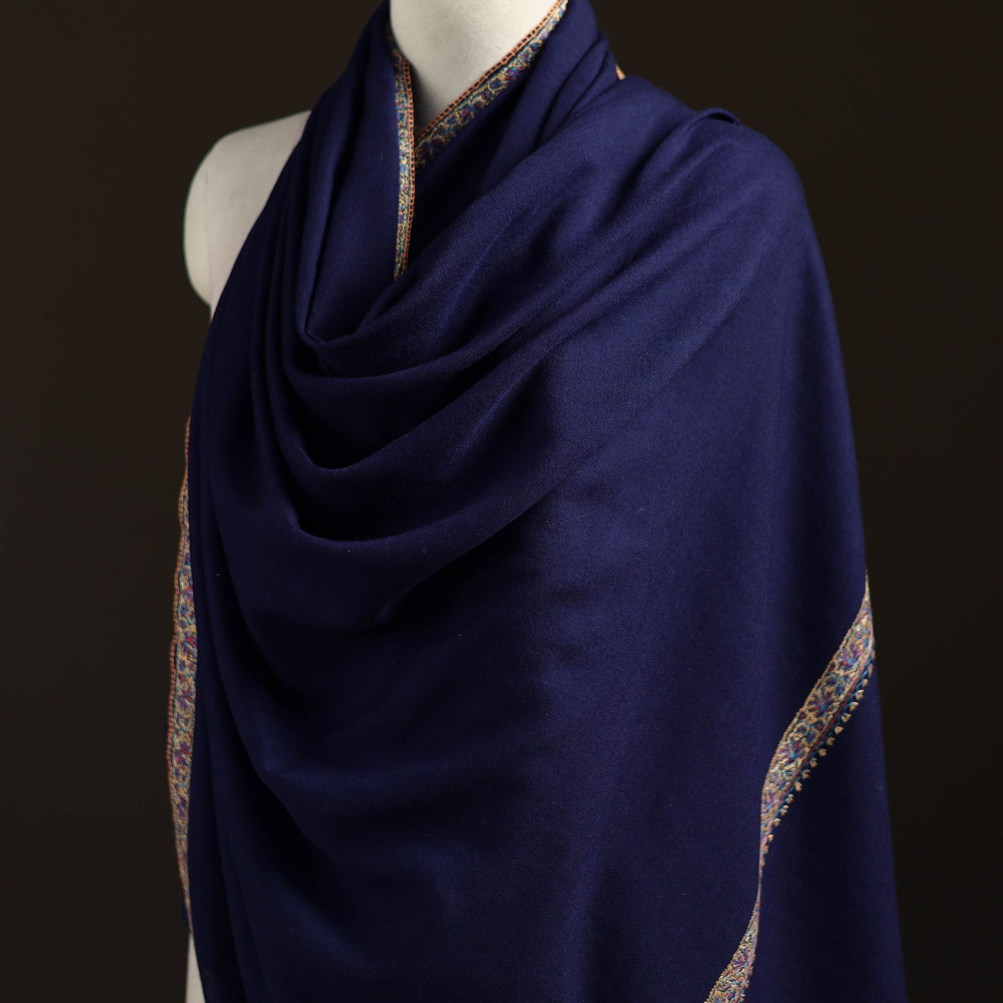Kashmiri Sozni Hand Embroidered Pure Handwoven Merino Wool Shawl 11