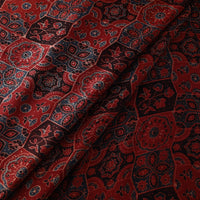 Red - Modal Silk Ajrakh Print Fabric 16