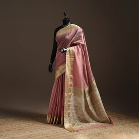 Handloom Maheshwari Saree with Ghicha Pallu Resham Border 07