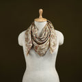 Beige - Kalamkari Hand Block Print Natural Dyed Chanderi Silk Scarf  94