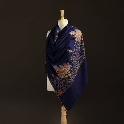 Kashmiri Sozni Hand Embroidered Pure Handwoven Merino Wool Shawl 12
