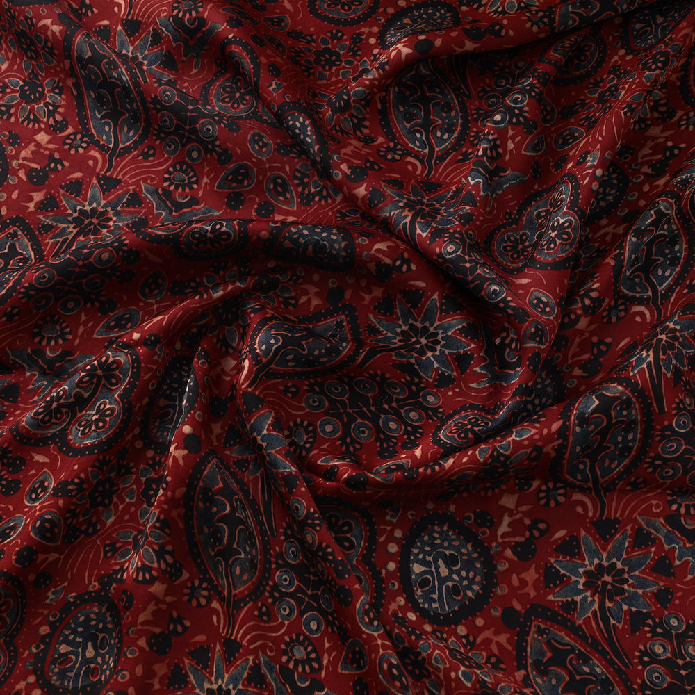 Red - Modal Silk Ajrakh Print Fabric 18