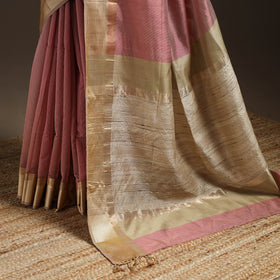 Handloom Maheshwari Saree with Ghicha Pallu Resham Border 07