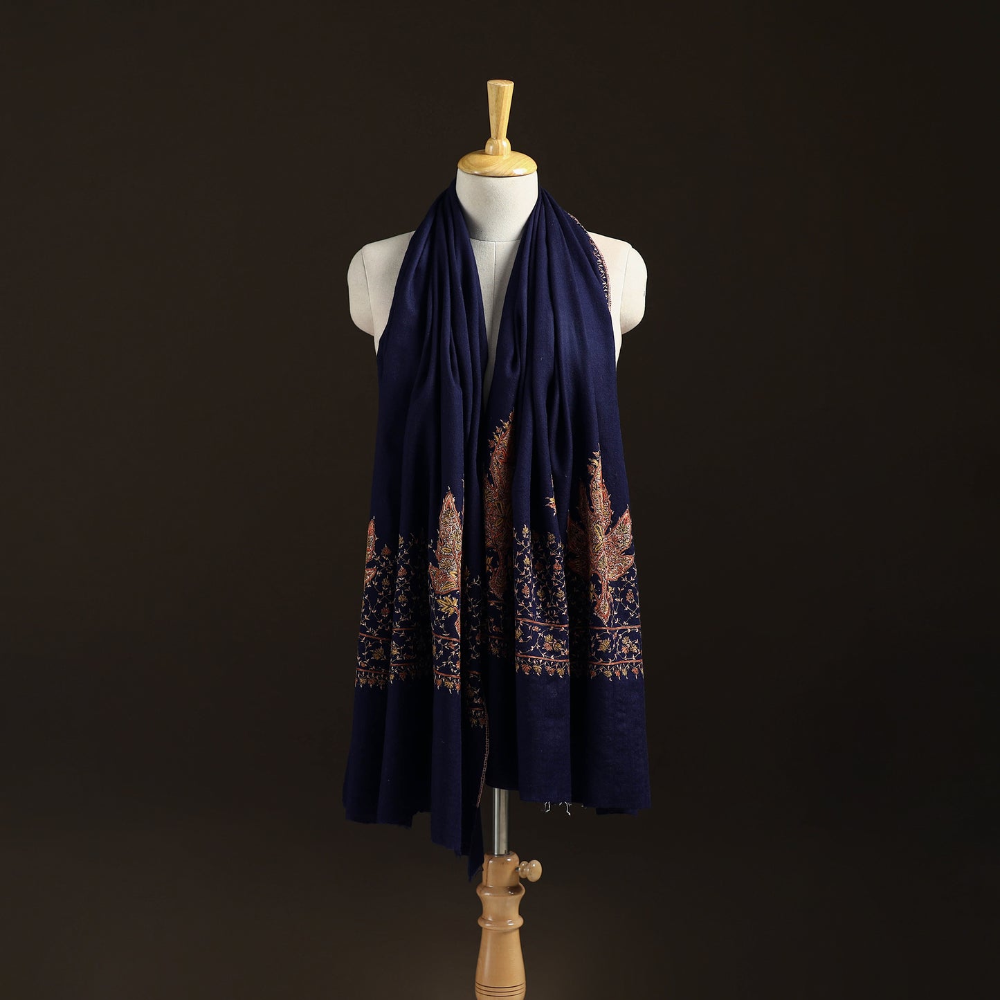 Kashmiri Sozni Hand Embroidered Pure Handwoven Merino Wool Shawl 12