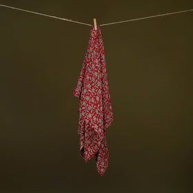 Red - Bagh Hand Block Print Modal Silk Scarf 95