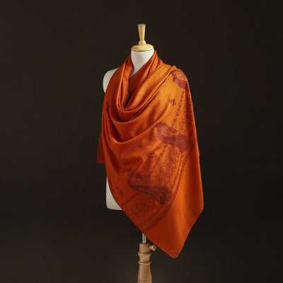 Kashmiri Sozni Hand Embroidered Pure Handwoven Merino Wool Shawl 13