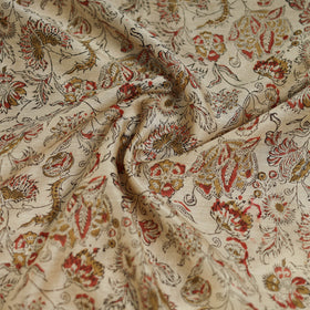 Beige - Kalamkari Hand Block Print Natural Dyed Chanderi Silk Scarf  94