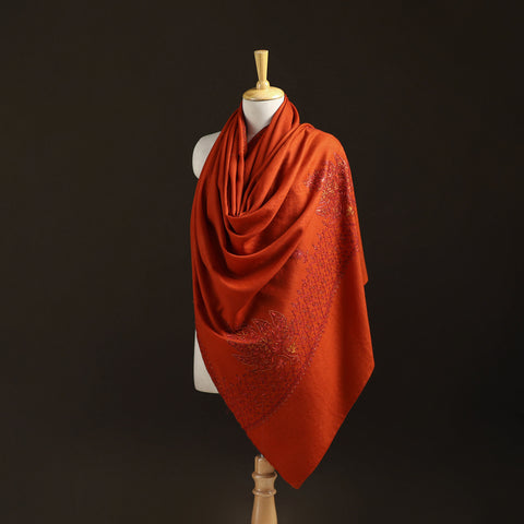 Kashmiri Sozni Hand Embroidered Pure Handwoven Merino Wool Shawl 14