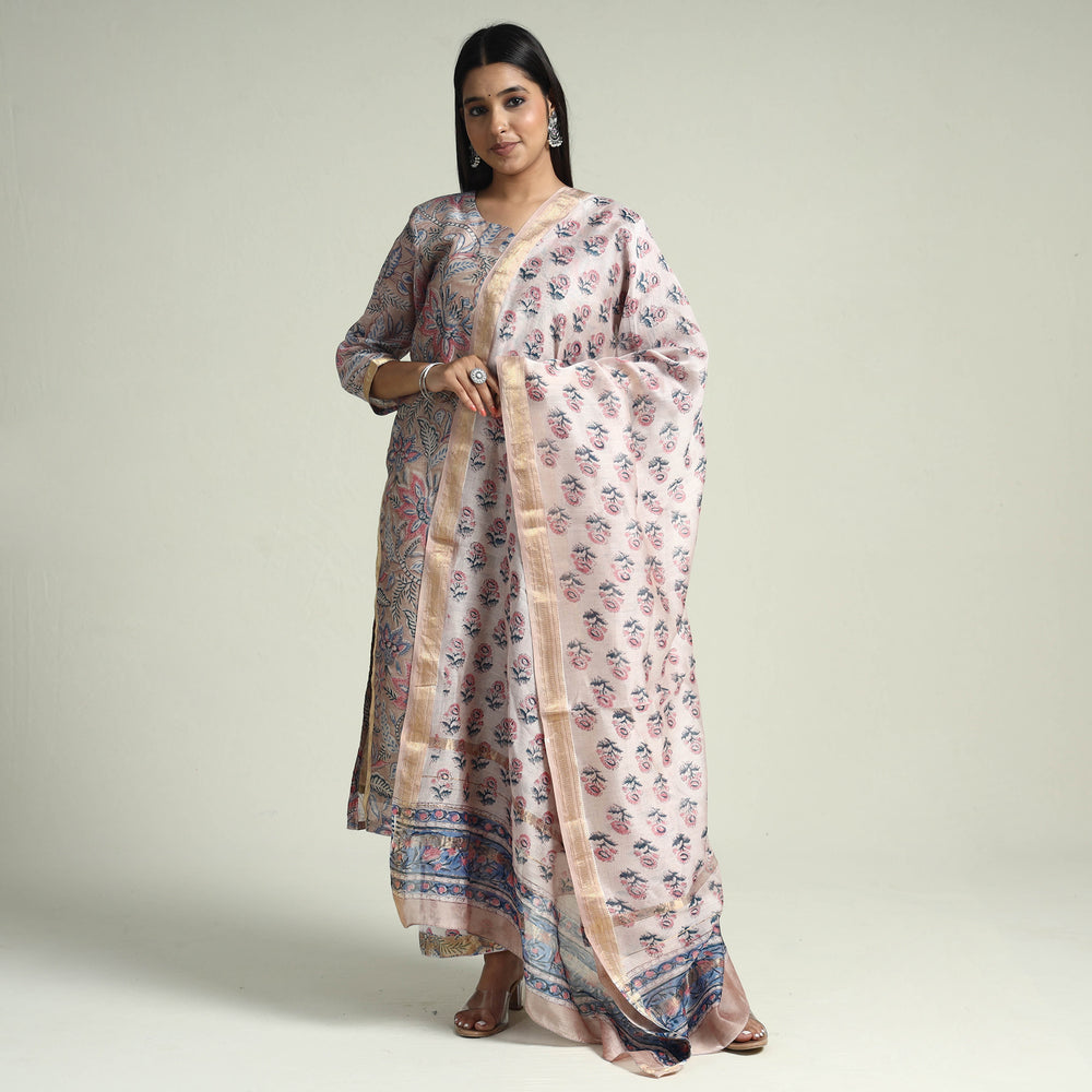 Sanganeri Kurta with Palazzo & Dupatta Set