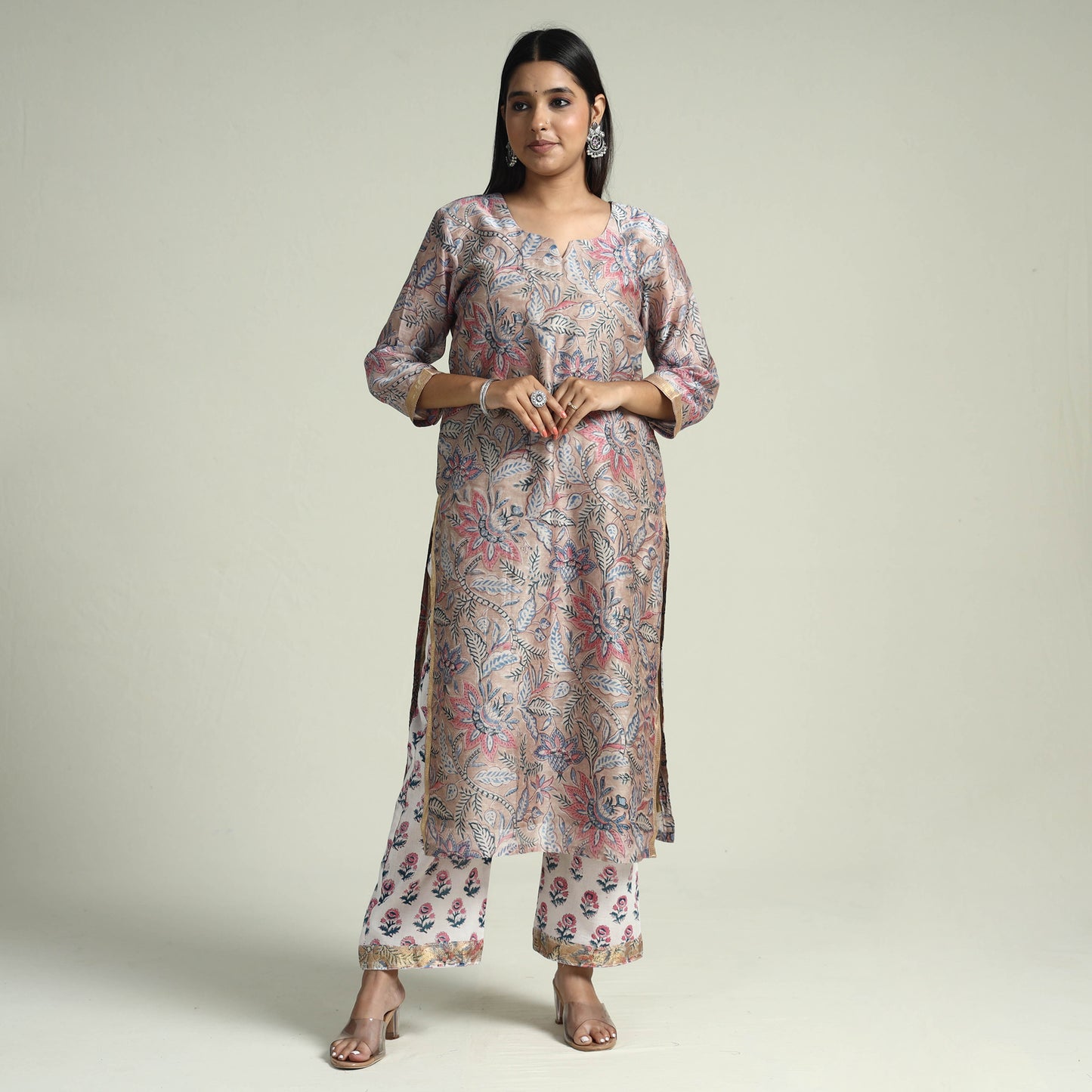 Sanganeri Kurta with Palazzo & Dupatta Set