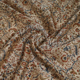 Beige - Kalamkari Hand Block Print Natural Dyed Chanderi Silk Scarf  92