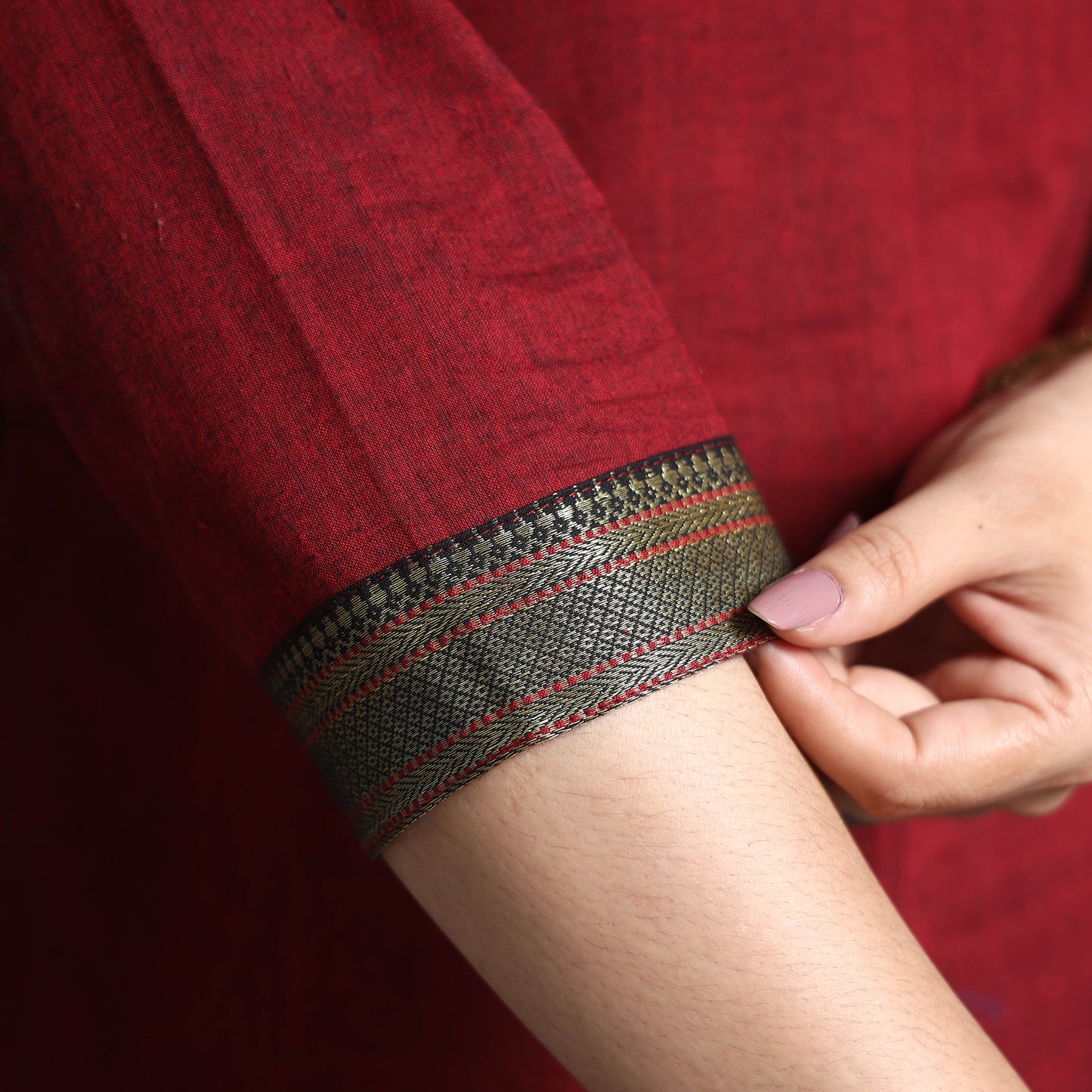 Maroon - Dharwad Cotton A-Line Kurta