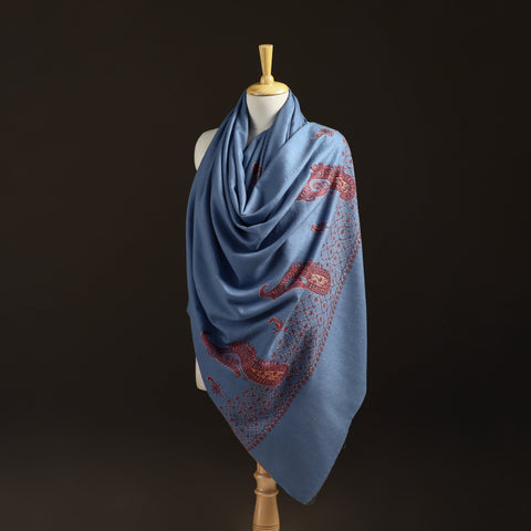 Kashmiri Sozni Hand Embroidered Pure Handwoven Merino Wool Shawl 15