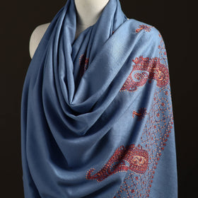 Kashmiri Sozni Hand Embroidered Pure Handwoven Merino Wool Shawl 15